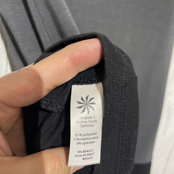 Athleta Ella Colorblock Gray Black T-Shirt Dress Small Short Sleeve Stretch - Picture 5 of 5